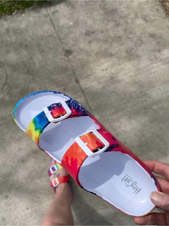 Hey Girl Shoes - Tie-Dye Double Buckle Women’s Sandals - Multicolor